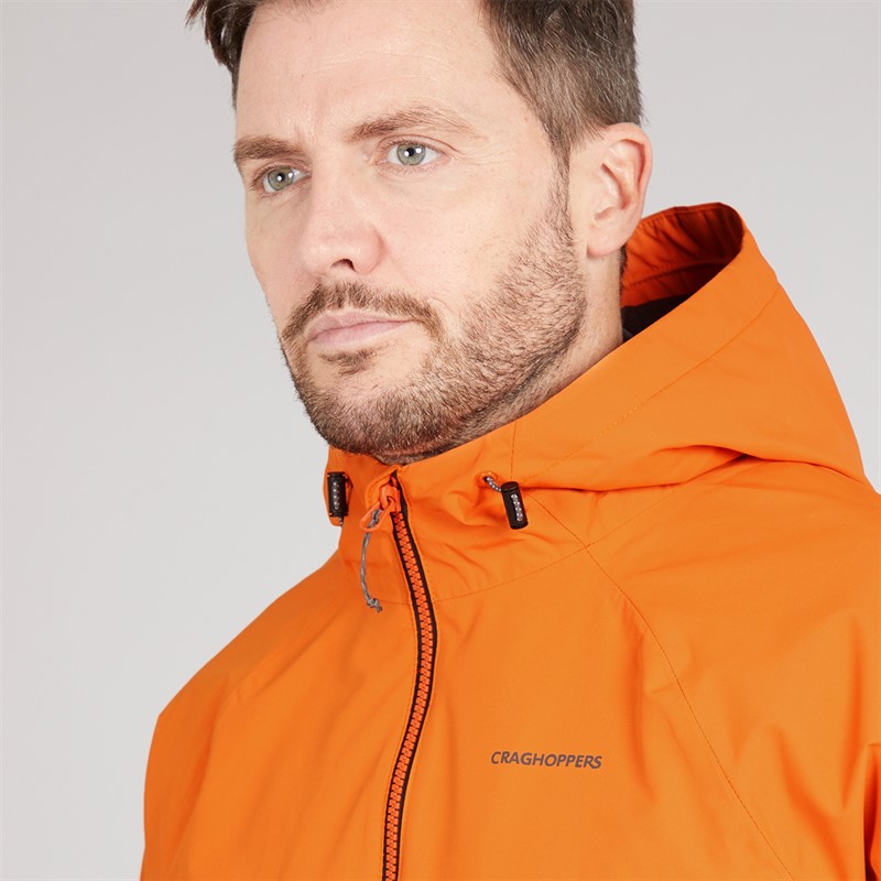 Craghoppers Mens Osuna Aquadry Waterproof Jacket Papaya Orange