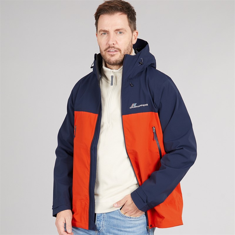 Craghoppers Mens Maris Aquadry Waterproof Jacket Blue Navy/Pimento Red