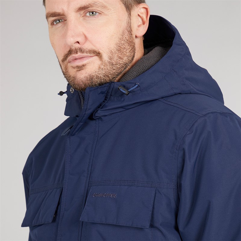Craghoppers Mens Burland AquaDry Waterproof Insulated Jacket Blue Navy