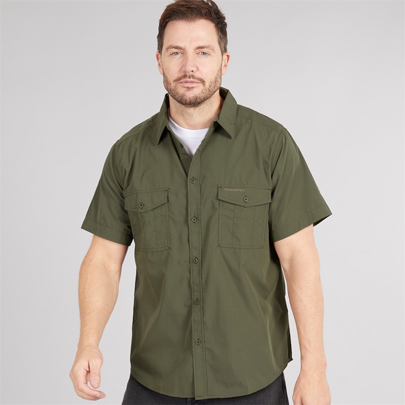 Craghoppers Mens Kiwi Short Sleeve Shirt Cedar