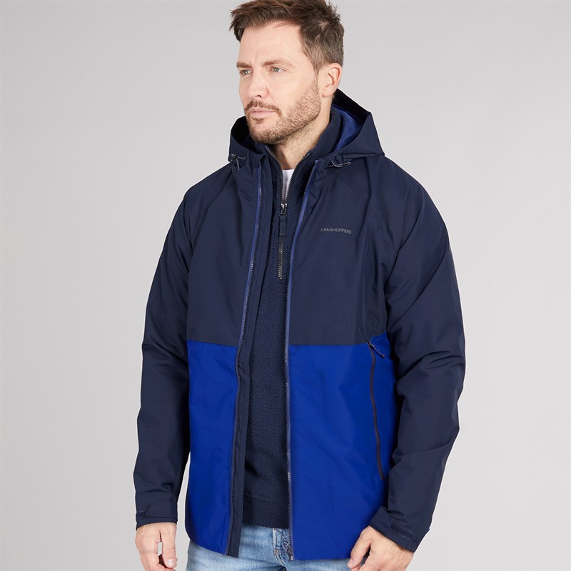 Craghoppers Mens Sebastian Aquadry Waterproof Jacket Blue Navy