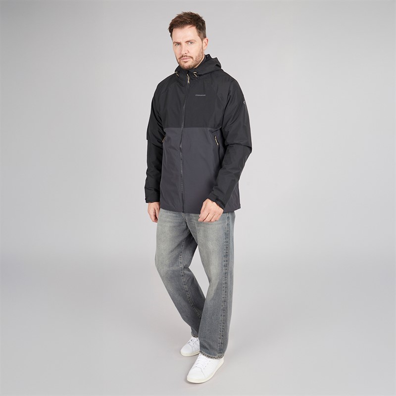 Craghoppers Mens Osuna AquaDry Waterproof Jacket Black/Dark Iron