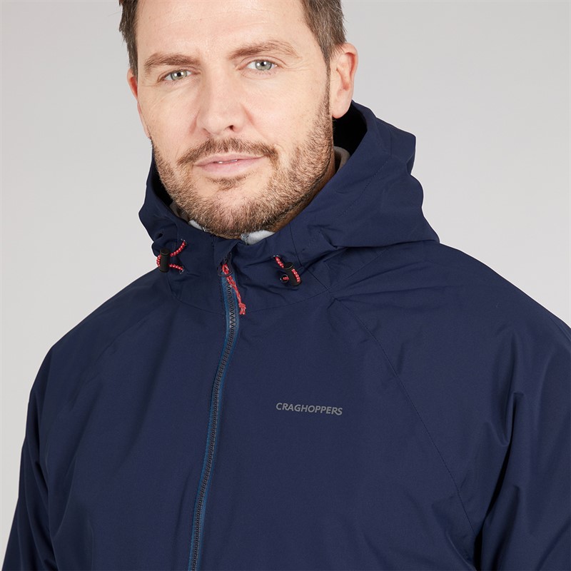 Craghoppers Mens Osuna AquaDry Waterproof Jacket Bluenavy/Poseidon Blue