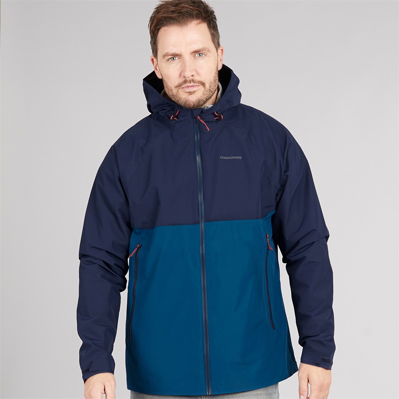 Craghoppers Mens Osuna AquaDry Waterproof Jacket Bluenavy/Poseidon Blue