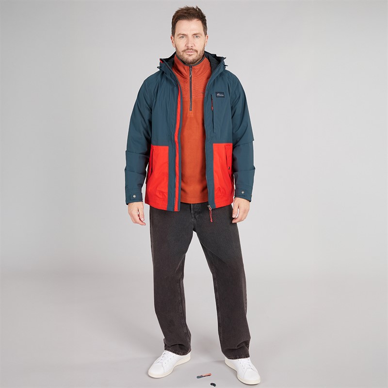 Craghoppers Mens Pandion Aquadry Waterproof Jacket Blue Stone/Pimento Red