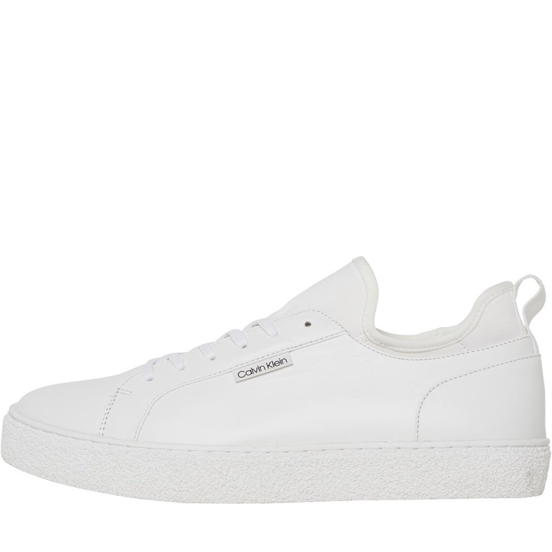 calvin klein white canvas trainers