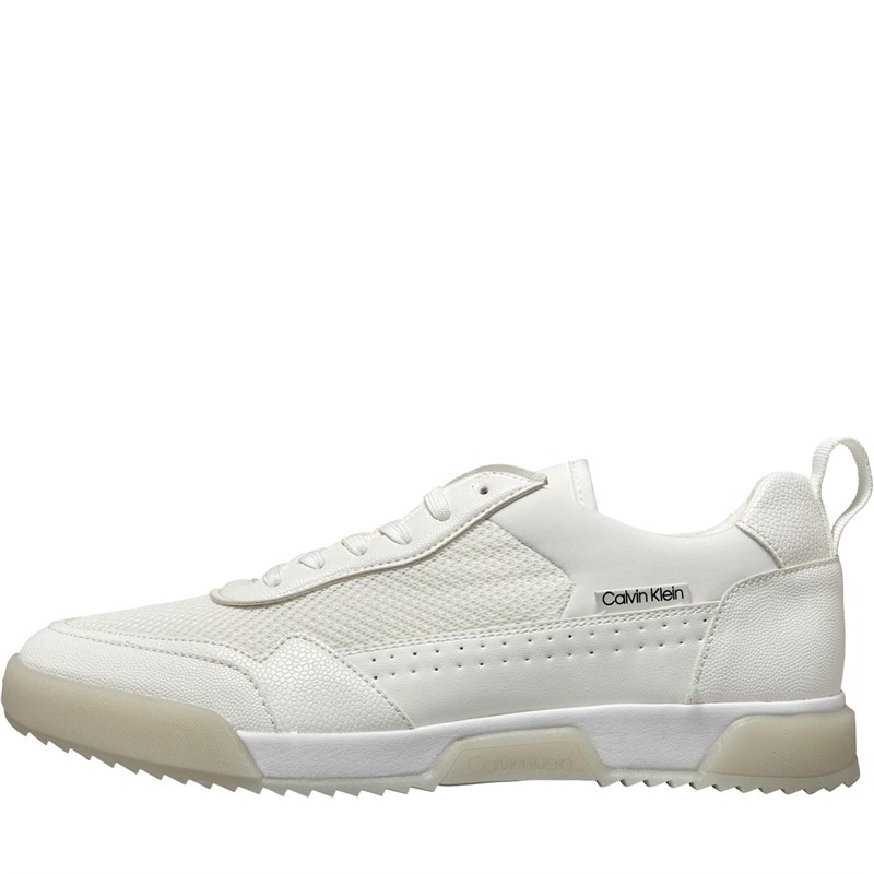 calvin klein white canvas trainers
