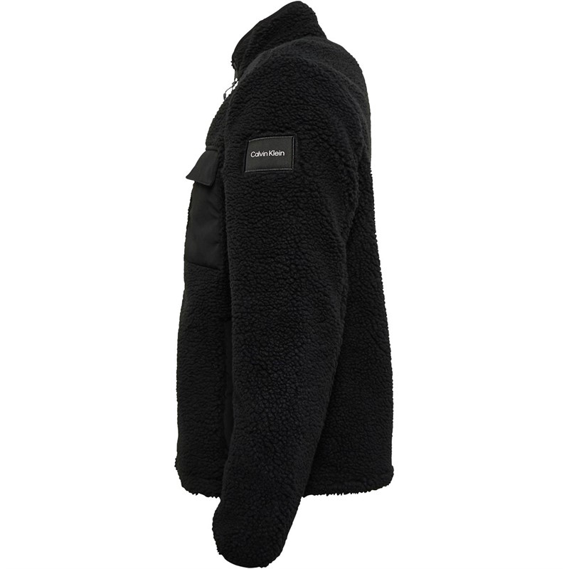 Calvin Klein Herren Media Fleecejacken Schwarz