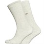 Calvin Klein Mens Mirrored Logo Two Pack Socks Beige Melange