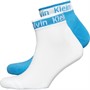 Calvin Klein Mens Logo Ribbon Two Pack Quarter Socks White/Blue Crush