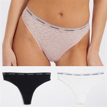 Calvin Klein Womens Three Pack Bikini Briefs Black/White/Subdued