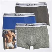 Calvin Klein Mens Three Pack Trunks Grey Heather/Eiffle Tower/Dazzling Blue