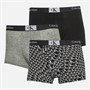 Calvin Klein Mens Three Pack Trunks Black/Grey Heather/Warped Logo PRT Black