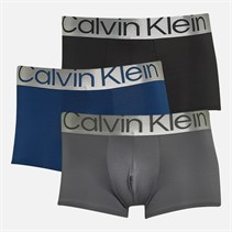 Calvin Klein Mens Three Pack Low Rise Trunks Black/Grey Sky/Lake Crest Blue