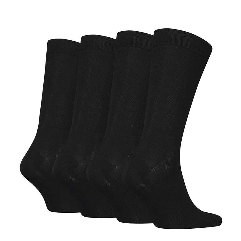 Calvin Klein Mens Four Pack Socks With Gift Box Black