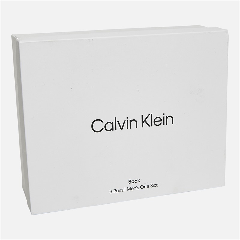 Calvin Klein Mens Stripe Three Pack Socks With Gift Box Black/Grey Melange