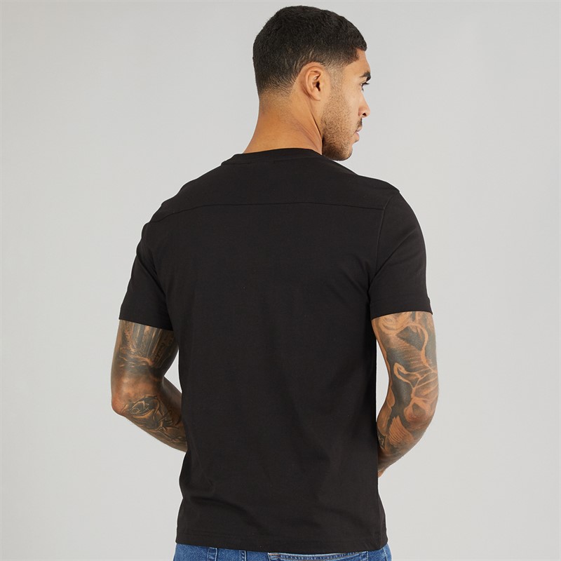 Calvin Klein Mens Textured Embroidery T-Shirt CK Black