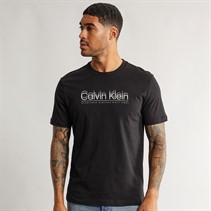 Calvin Klein Mens Double Logo T-Shirt CK Black