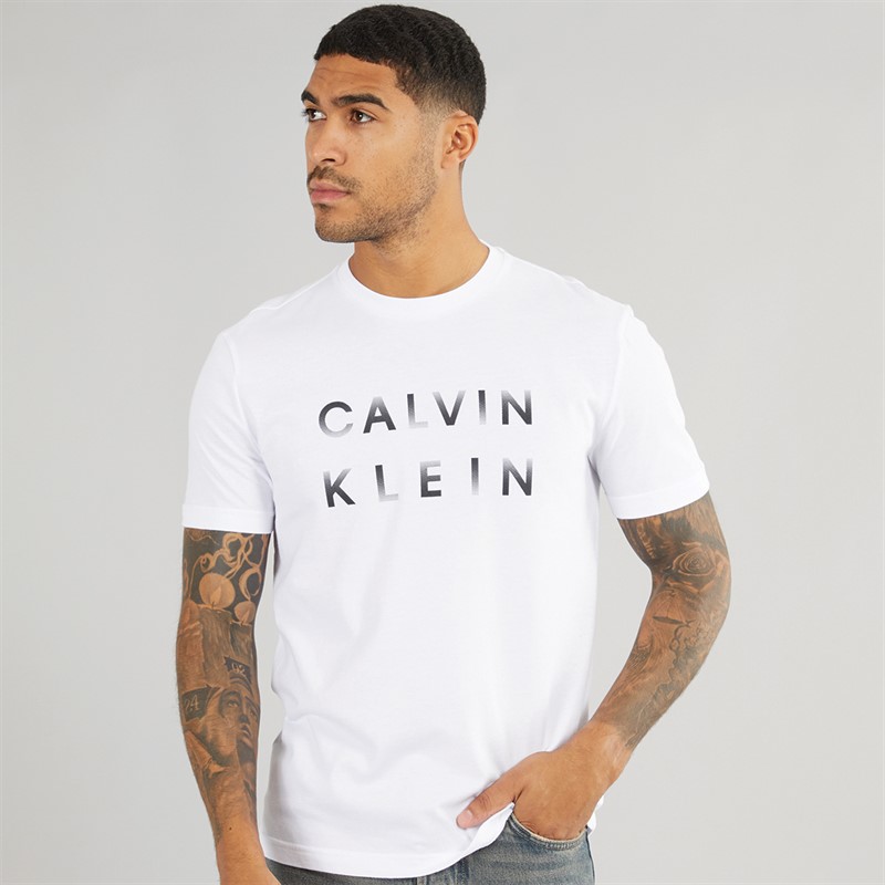 Calvin Klein Mens Enlarged Logo T-Shirt Bright White