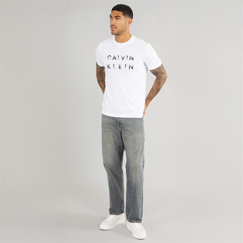 Calvin Klein Mens Enlarged Logo T-Shirt Bright White