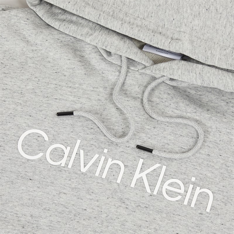Calvin Klein Mens Hero Logo Hoodie Mid Grey Heather