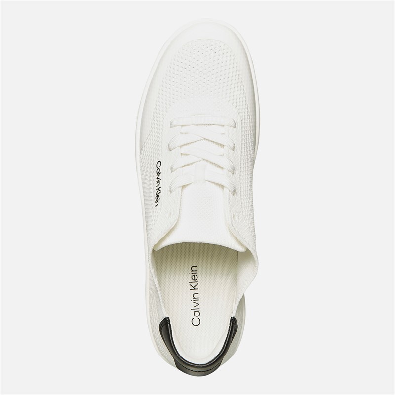 Calvin Klein Mens Low Top Lace Up Trainers Bright White/Black