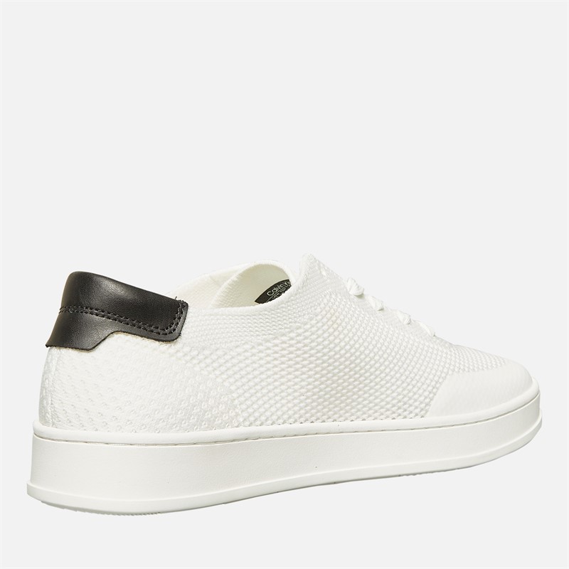 Calvin Klein Mens Low Top Lace Up Trainers Bright White/Black