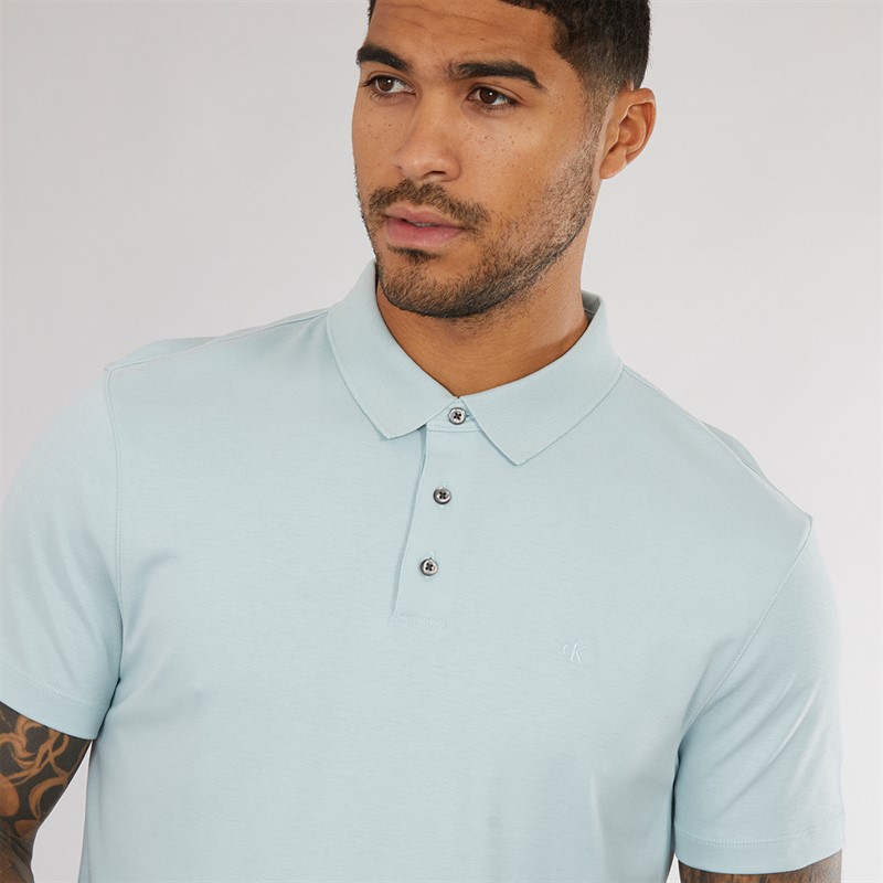 Calvin Klein Mens Supima Polo Cloud Blue