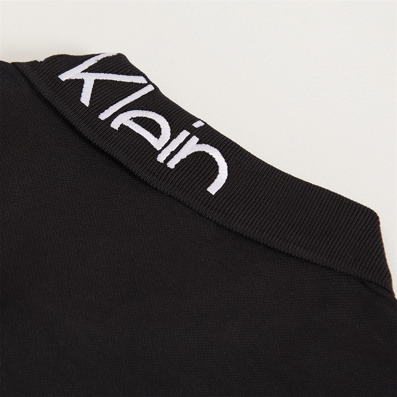 Calvin Klein Mens Stretch Pique Logo Polo CK Black
