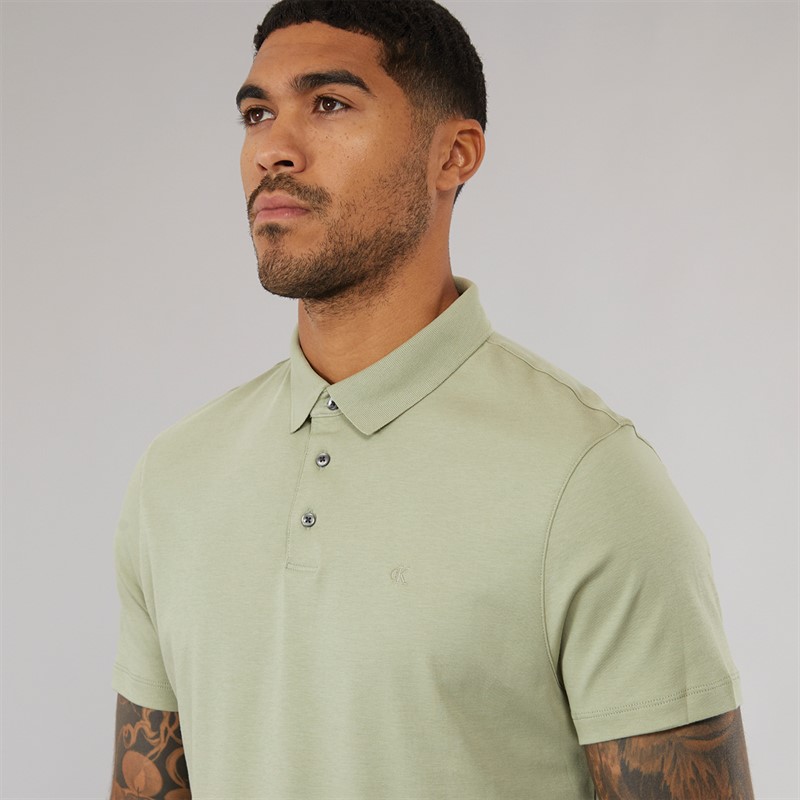 Calvin Klein Mens Supima Chest Emblem Polo Tea