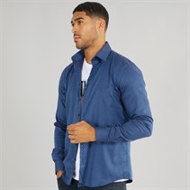 Calvin Klein Mens Non Iron Structure Long Sleeve Shirt Night Sky