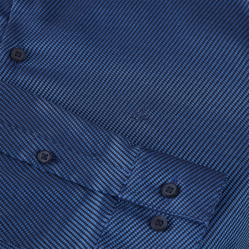Calvin Klein Mens Non Iron Structure Long Sleeve Shirt Night Sky