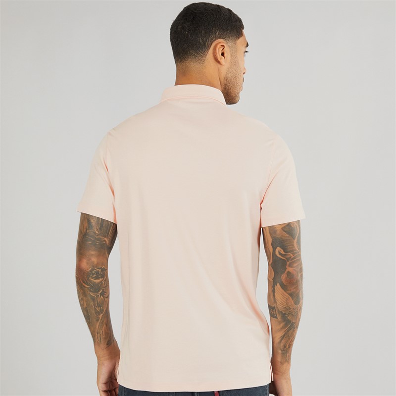 Calvin Klein Mens Supima Chest Emblem Polo Silver Peony