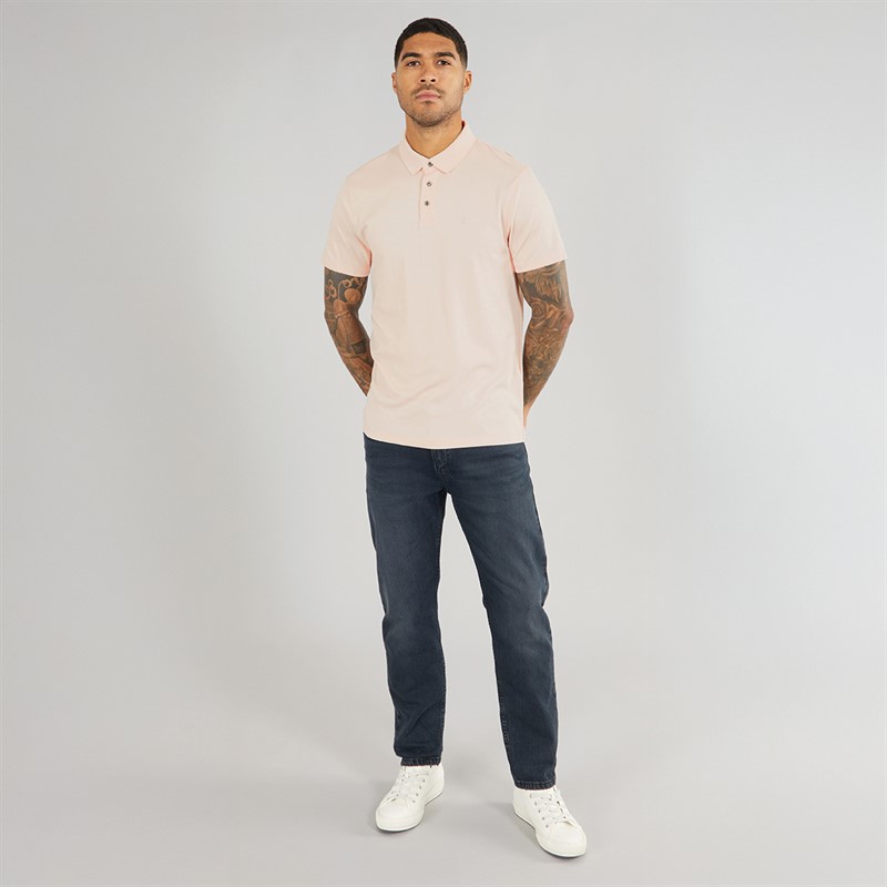 Calvin Klein Mens Supima Chest Emblem Polo Silver Peony