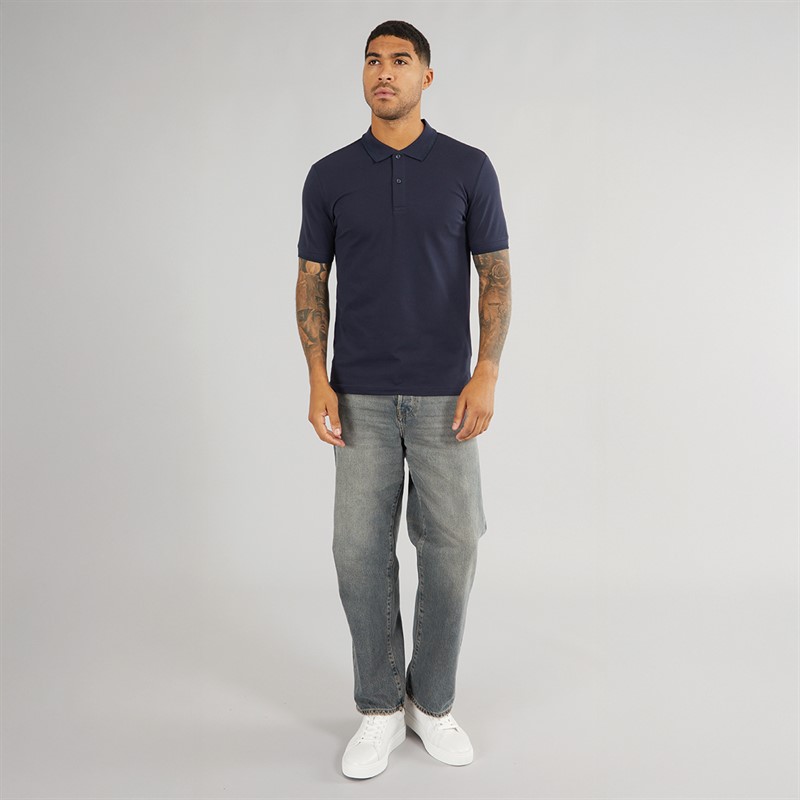 Calvin Klein Mens Thermo Pique Polo Dark Sapphire