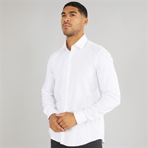 Calvin Klein Mens Non Iron Structure Long Sleeve Shirt Bright White