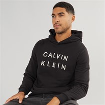 Calvin Klein Mens Enlarged Logo Hoodie CK Black