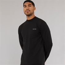 Calvin Klein Mens Micro Logo Long Sleeve T-Shirt CK Black