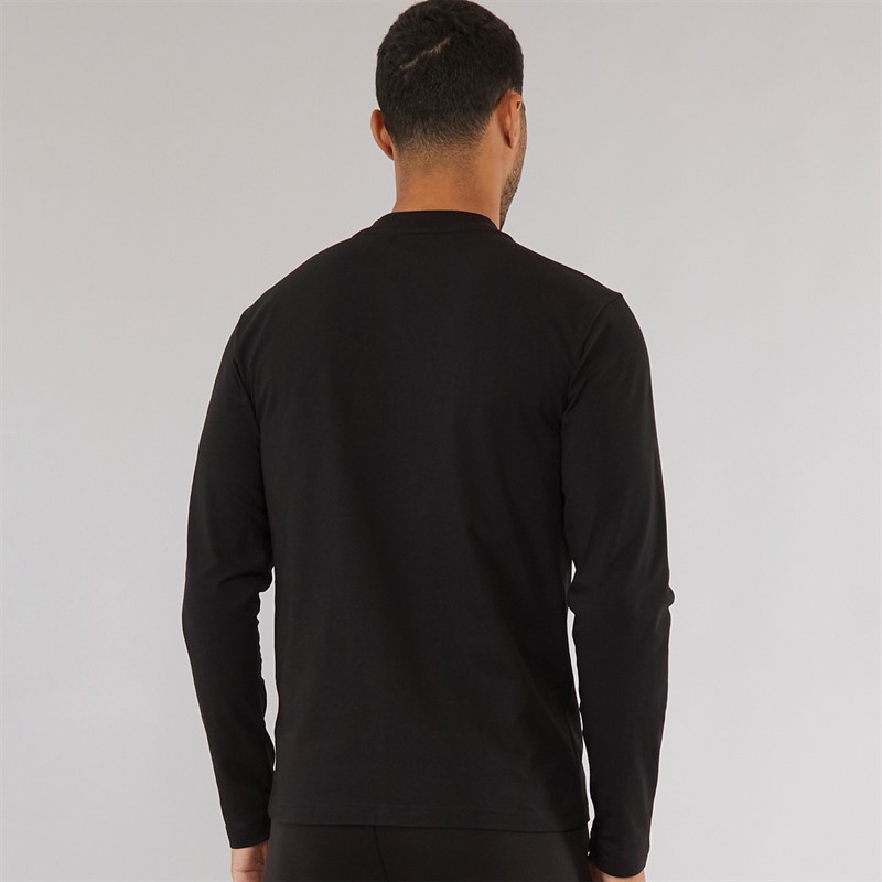Calvin Klein Mens Micro Logo Long Sleeve T-Shirt CK Black