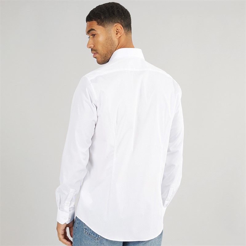 Calvin Klein Mens Poplin Stretch Regular Fit Long Sleeve Shirt Bright White
