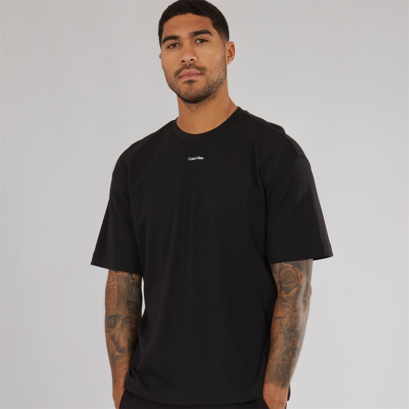 Calvin Klein Mens Nano Logo Interlock T-Shirt CK Black