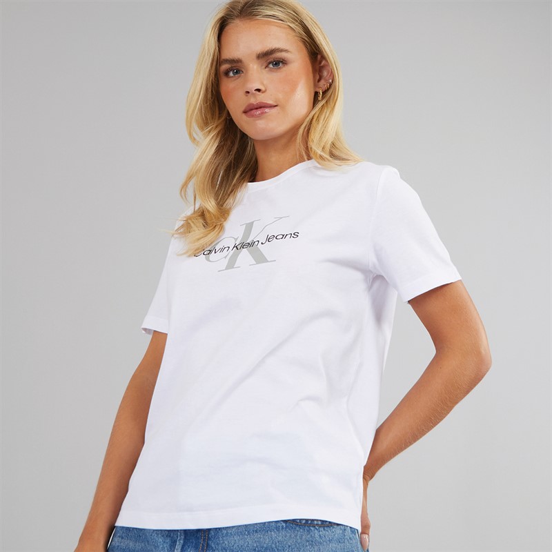 Calvin Klein Jeans Womens Monologo T-Shirt Brilliant White