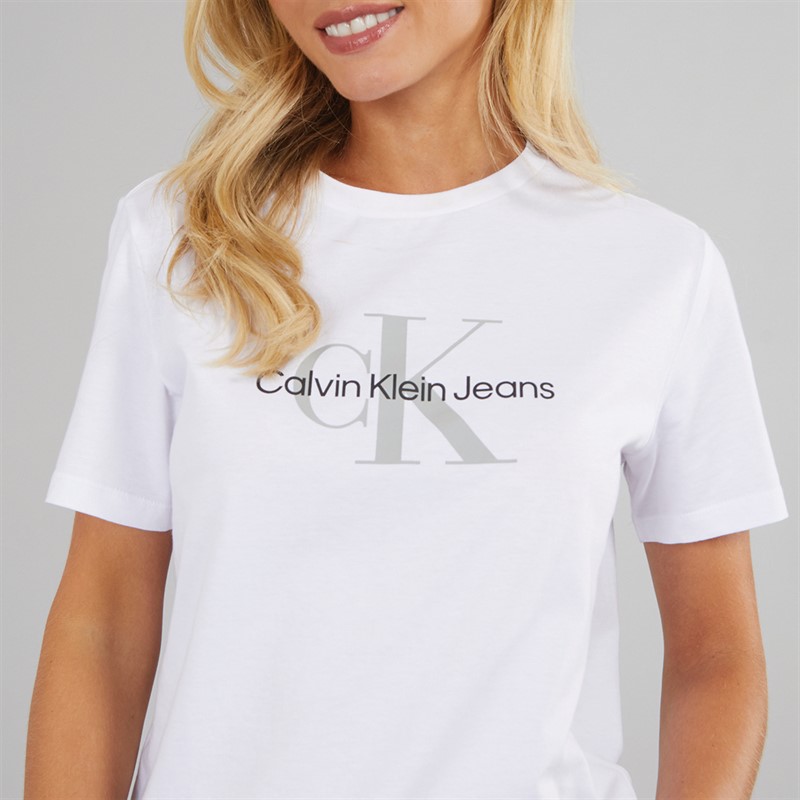Calvin Klein Jeans Womens Monologo T-Shirt Brilliant White