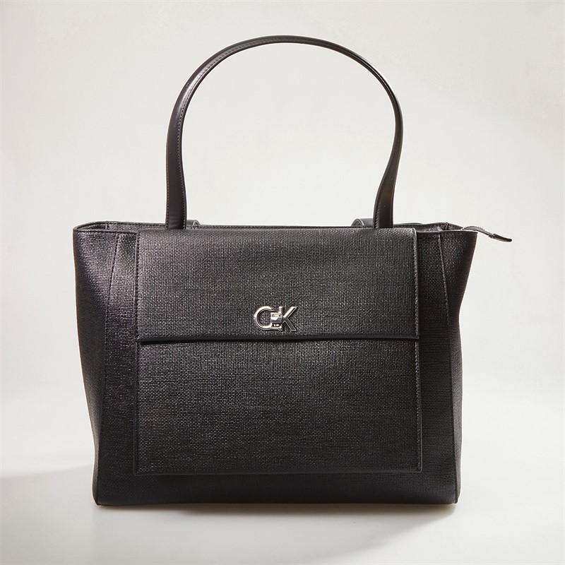 Calvin Klein Womens Medium Shopper CK Black