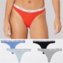 Calvin Klein Womens Five Pack Thongs Black/Grey Heather/Strlng Bl/Glcr/Mltn