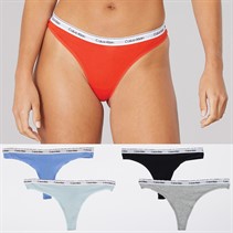 Calvin Klein Womens Five Pack Thongs Black/Grey Heather/Strlng Bl/Glcr/Mltn