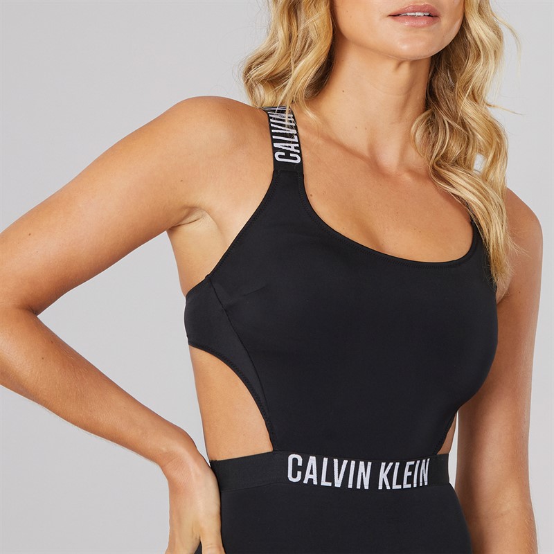 Calvin Klein Womens Cut Out Swimsuit PVH Black