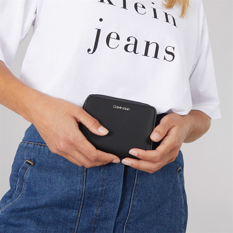 Calvin Klein Womens Medium Zip Purse CK Black