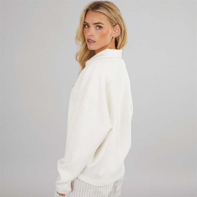 Calvin Klein Womens 1/4 Zip Sweatshirt Tofu