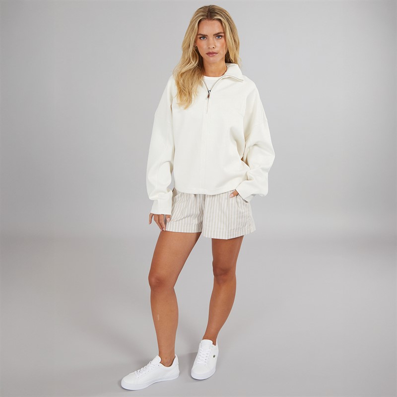 Calvin Klein Womens 1/4 Zip Sweatshirt Tofu